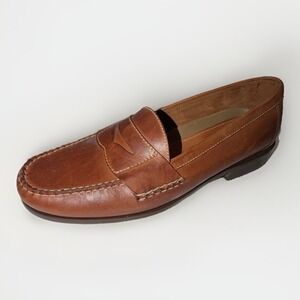 Bostonian All Leather Men's 11.5 M Brown Penny Loafers Slip-On Made in Brazil